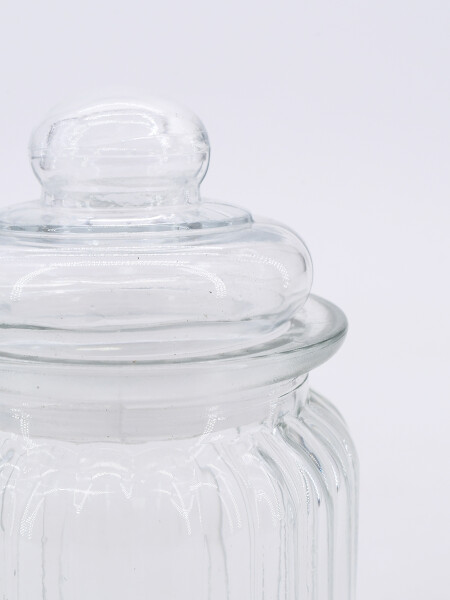 FRASCO DE VIDRIO CON TAPA TRANSPARENTE