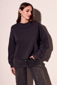 Sweater Algodón Lavado Negro Lavado
