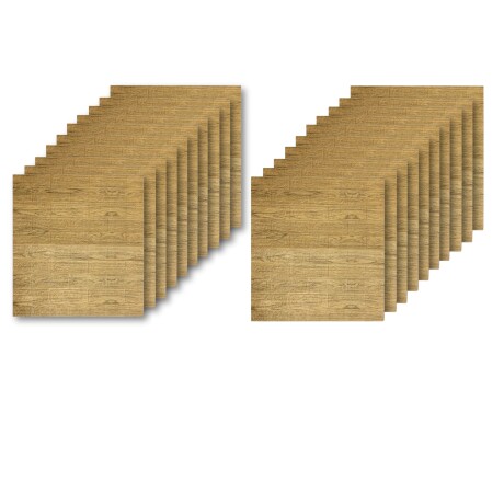 20 Placas Revestimiento Pared Autoadhesiva 70x77cm Promo X20 Madera Marrón