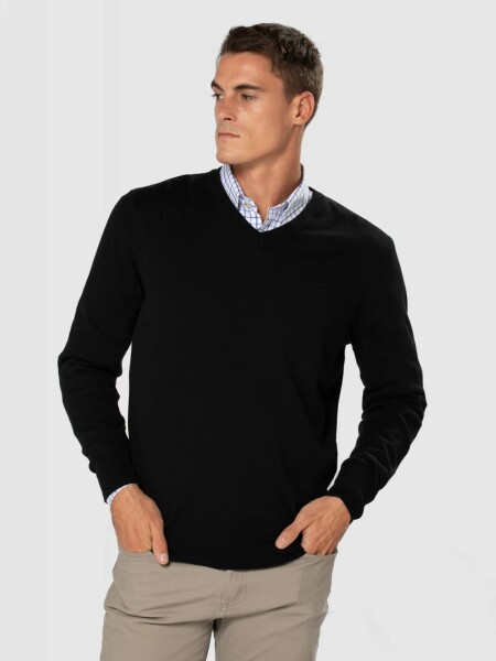 BUZO LEGACY 6564 ESC.V LISO NEGRO