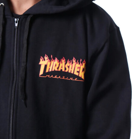 Canguro Thrasher con cierre Flame Logo - Negro Canguro Thrasher con cierre Flame Logo - Negro