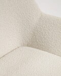 Silla Konna de borreguito blanco y patas de chapa de fresno acabado natural