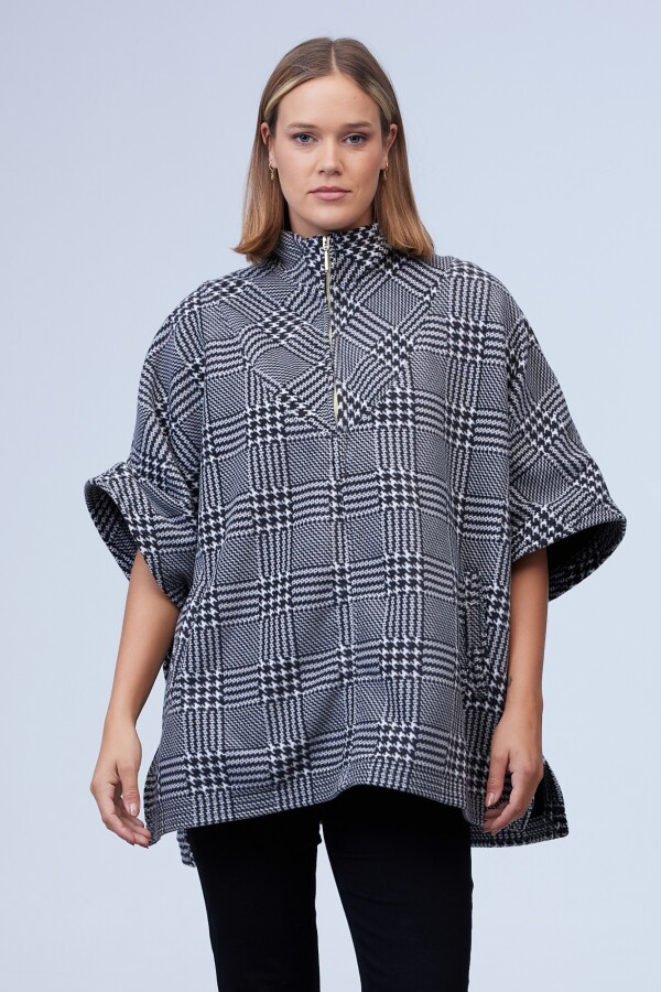 Poncho Zip NEGRO/BLANCO