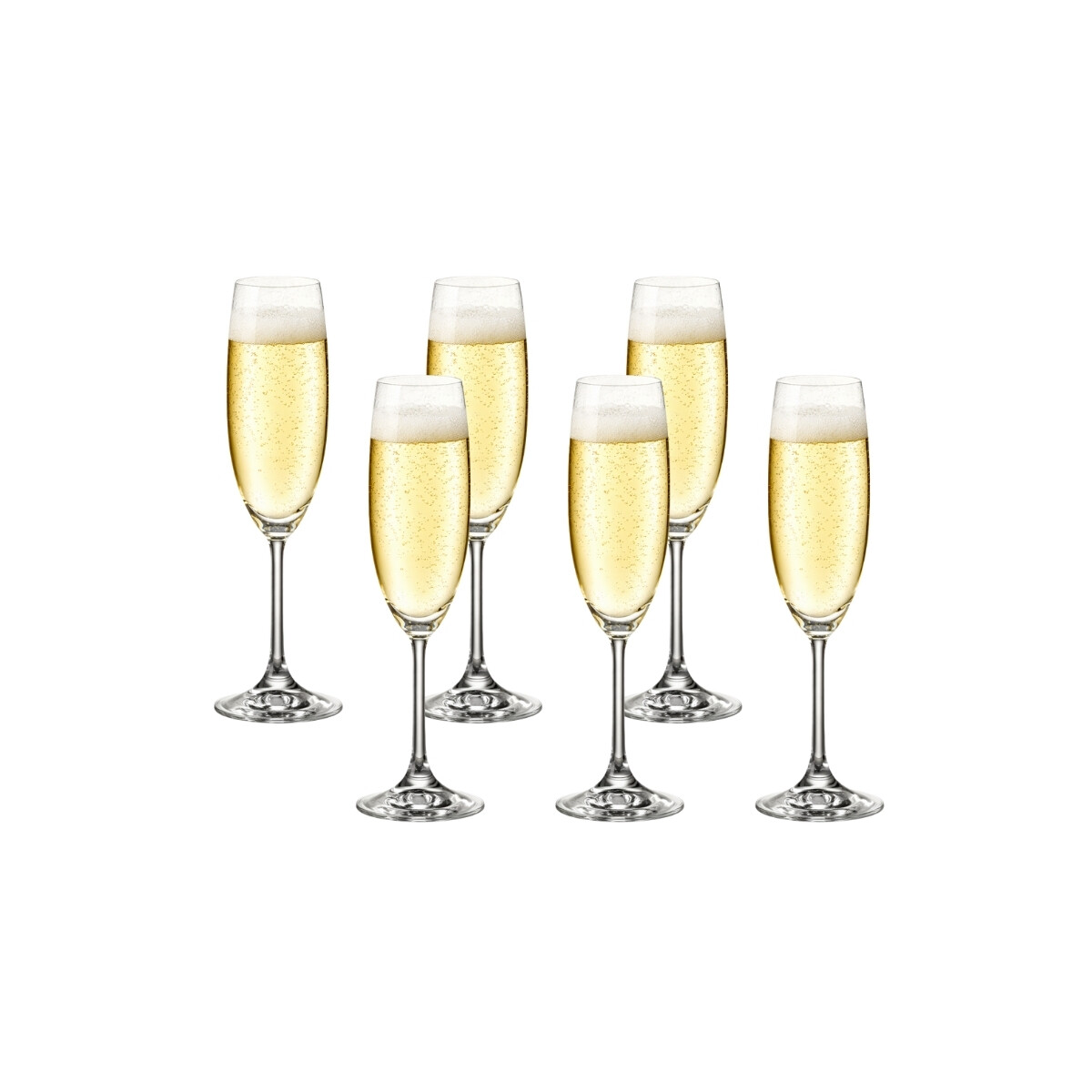 Copa Flauta de Vidrio Set 6 Unidades 220 ml Martina Lara Bohemia 