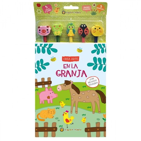 Set Crea Arte Lápices Borradores Stickers GRANJA