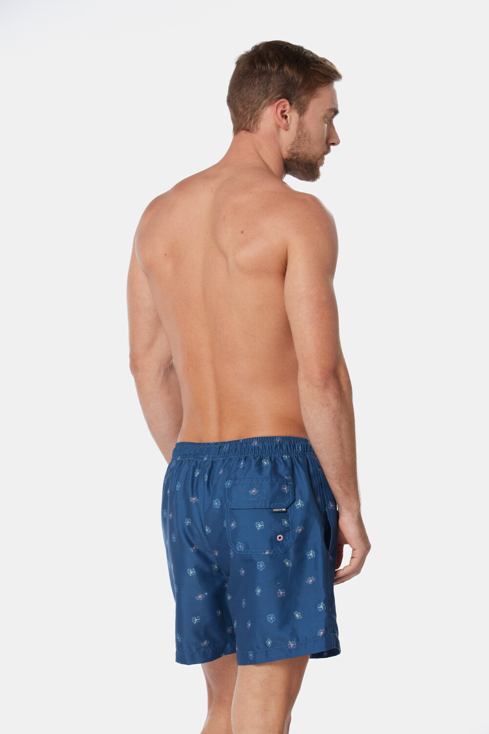 SHORT DE BAÑO ESTAMPADO Azul