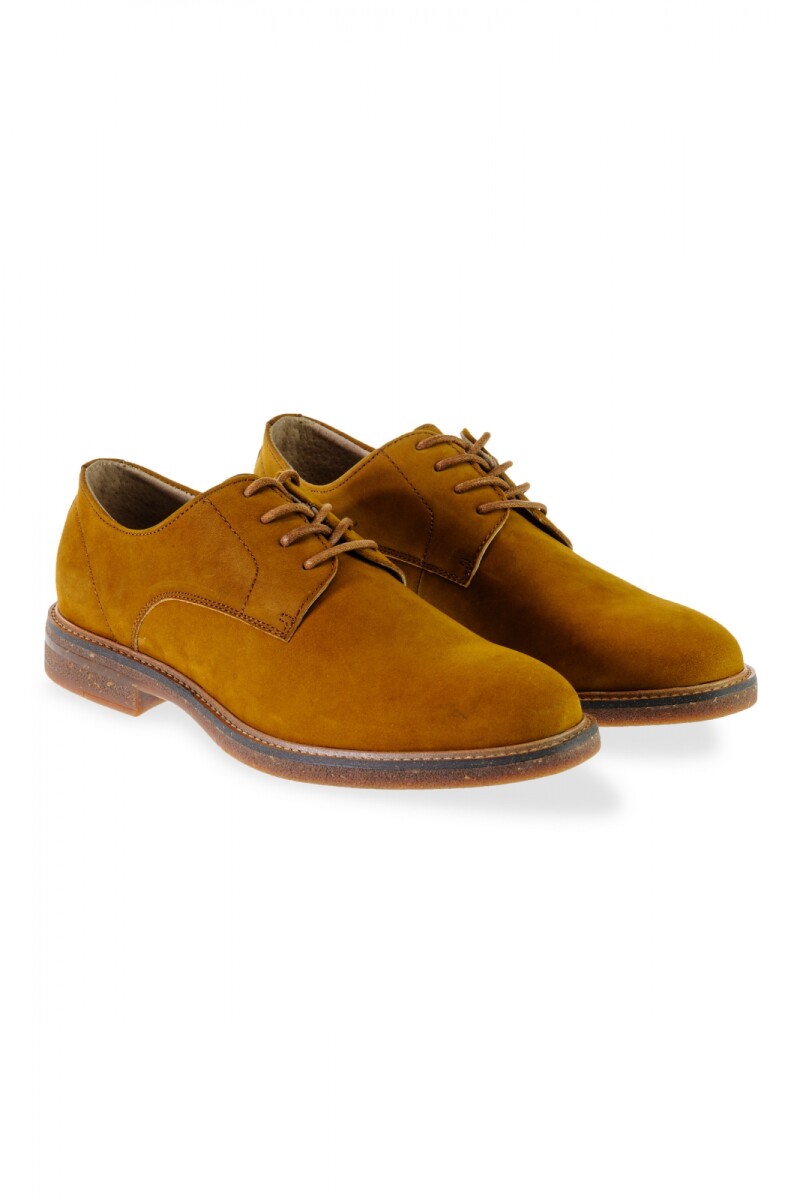 Zapato de cuero con cordones - Camel 