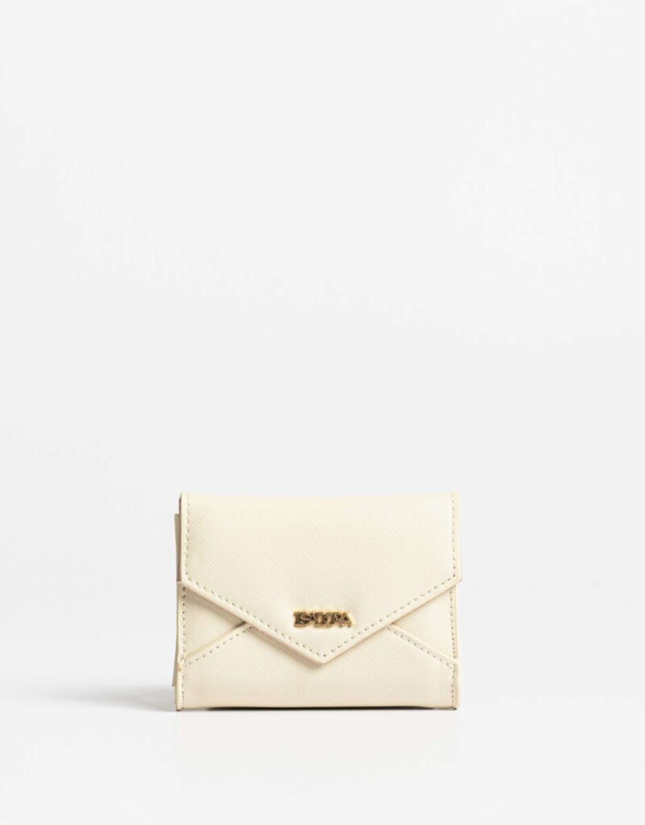 Billetera Con Solapa - Blanco Crudo 