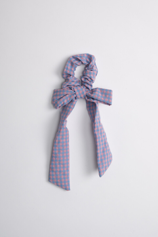 Scrunchie de tela con moña Rosa Y Lila