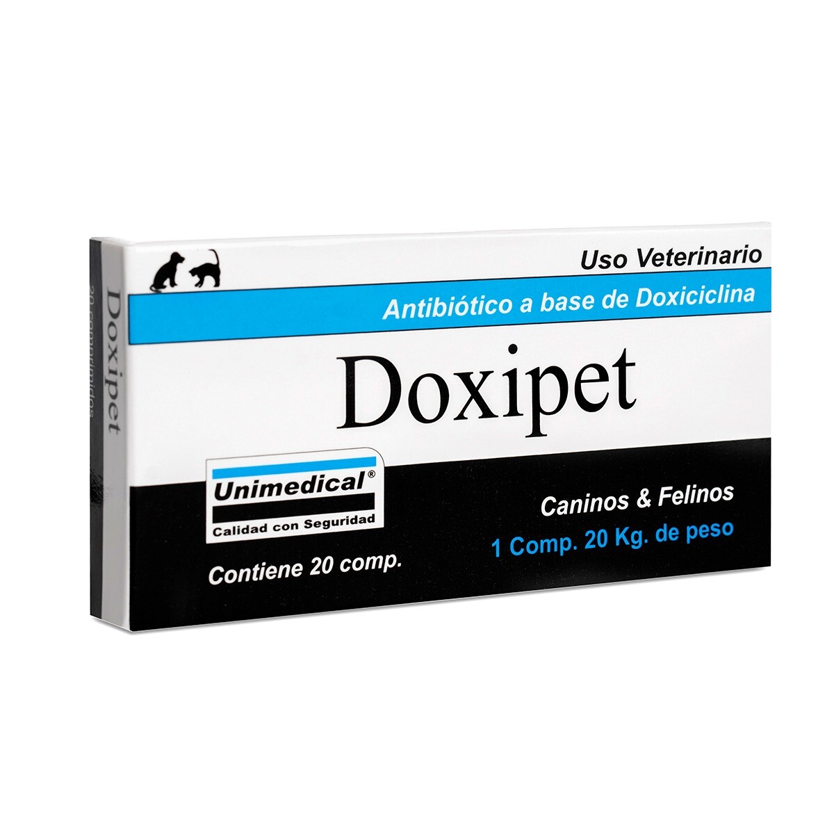 DOXIPET ATIBIÓTICO PARA PERROS Y GATOS CAJA 20 COMPRIMIDOS 