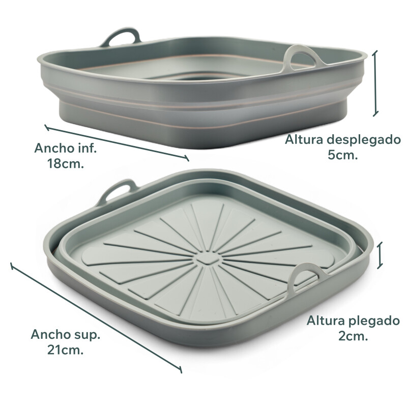 Bandeja Silicona Air fryer plegable 21x21x2 cuadrada Sin Color
