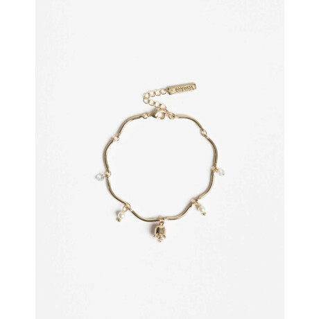 Pulsera Tulipanes Cubic & Perla Dorado