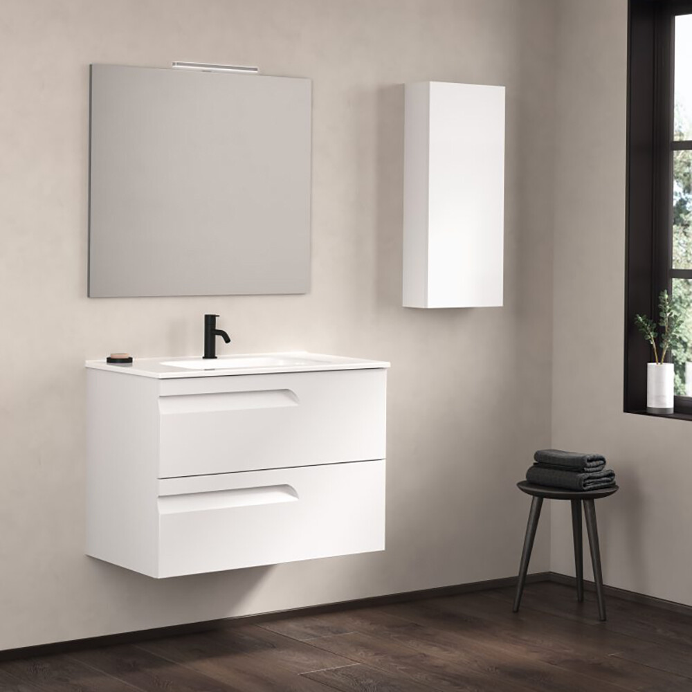 MUEBLE DE BAÑO VITALE 60 CM BLANCO CON MESADA Mueble De Baño Vitale 60 Cm Blanco Con Mesada
