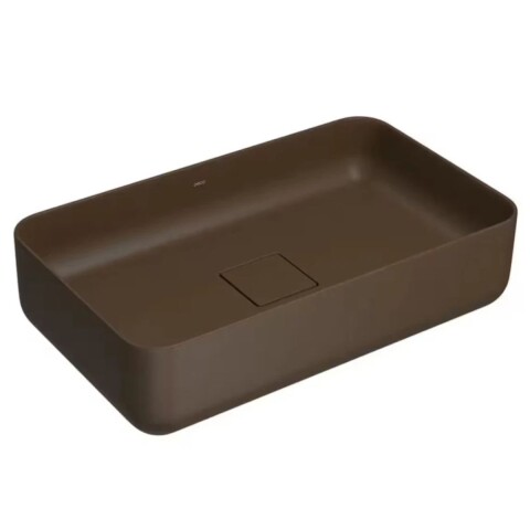 Bacha de apoyo rectangular 50x30 cm Marrón mate Deca Bacha De Apoyo Rectangular 50x30 Cm Marrón Mate Deca