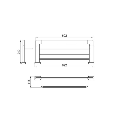 Toallero Con Repisa Cromado Noken 249X602Mm 000