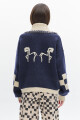 Cardigan Horse Azul
