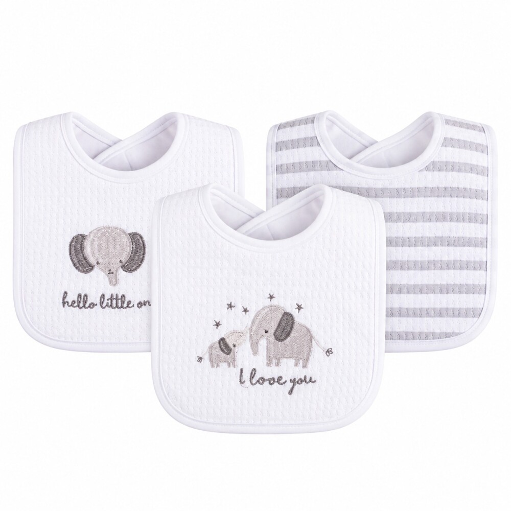 Set x3 baberos elefante ASH gris