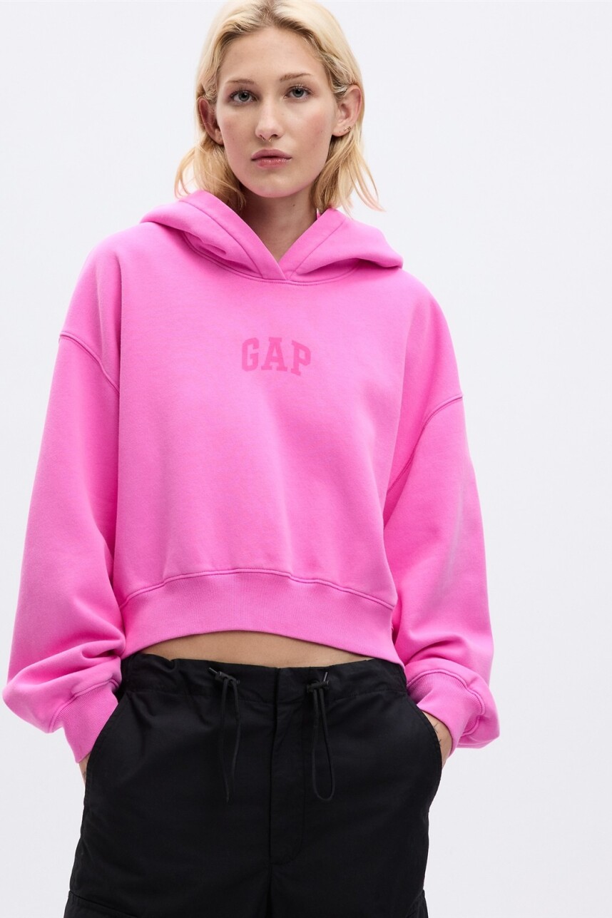 Canguro Logo Gap Cropped Mujer Standout Pink
