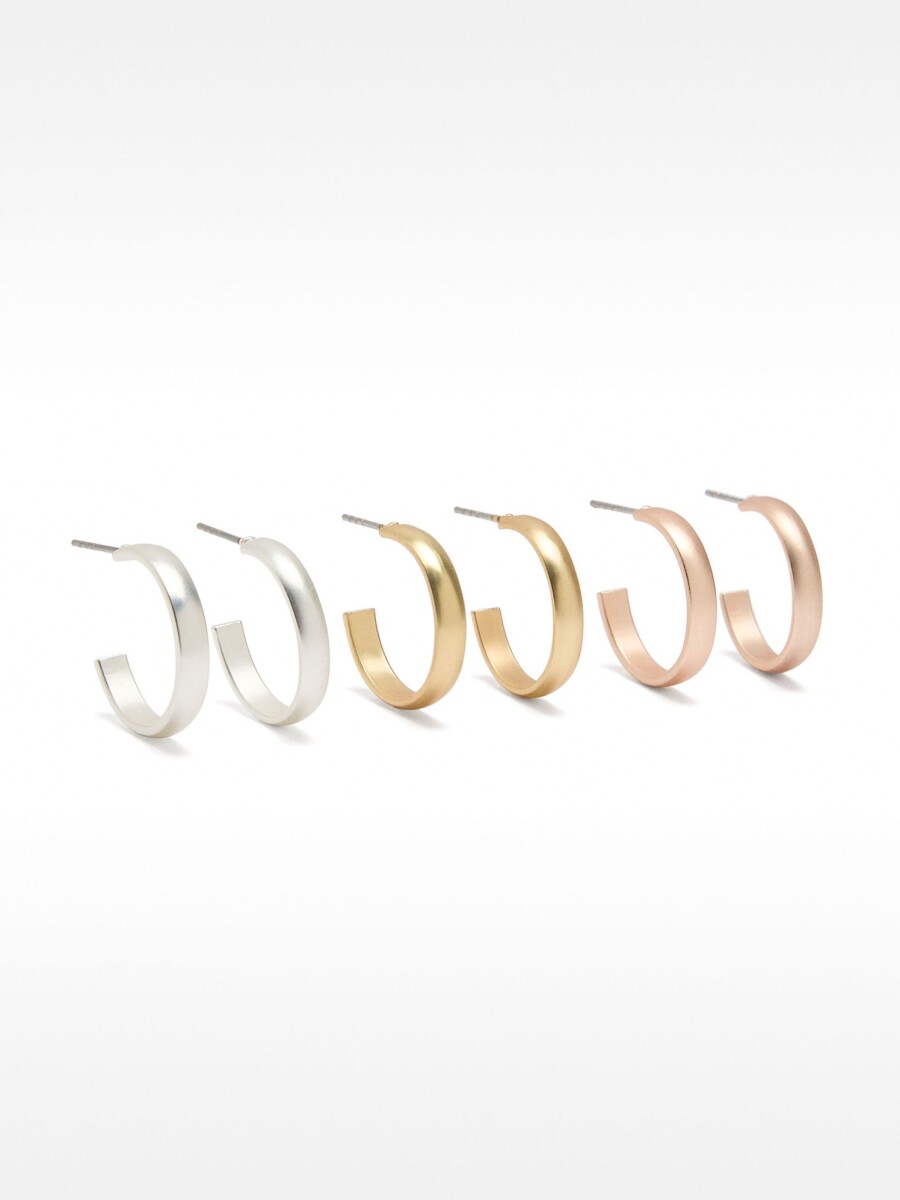 Set De Aros Pequeñas Básicas bicolor