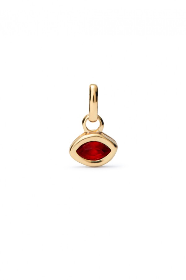 CHARM BAÑADO EN ORO 18K CON CRISTAL ROJO Charm