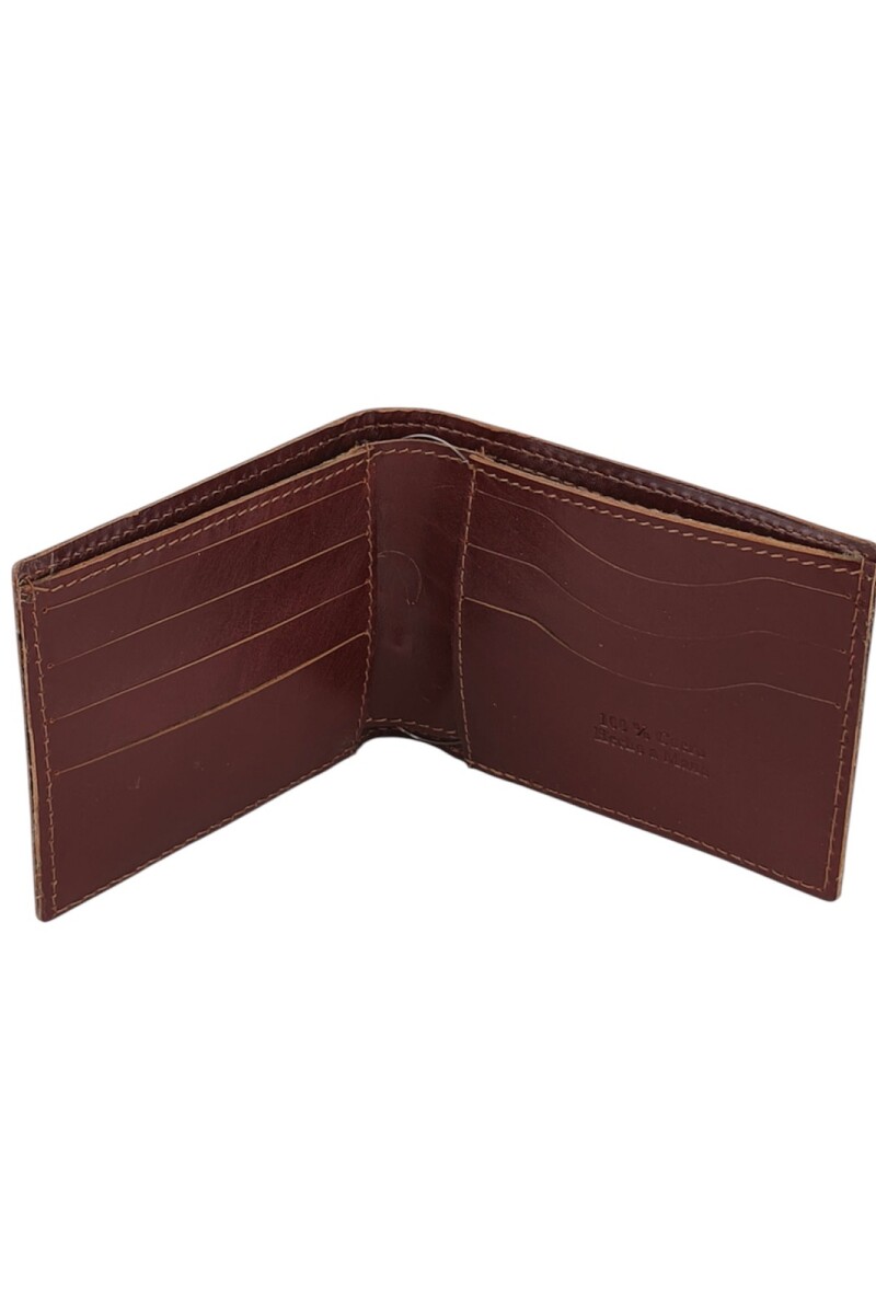 Billetera de cuero al corte Marrón