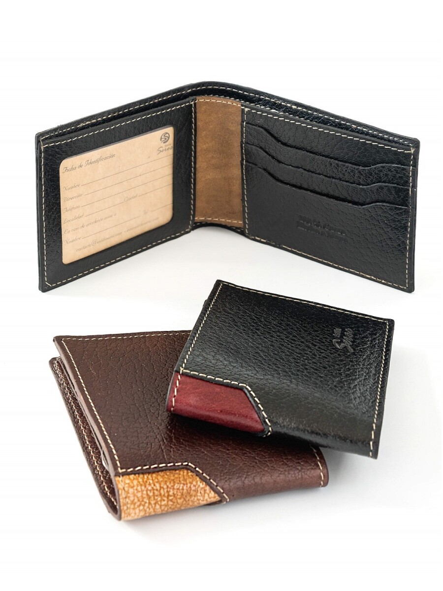 Billetera con detalle en tapa - Marrón 