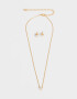 Bijouterie Set Con cubic zirconia Set De Collar Y Aros Con Cubic Zirconia - Dorado