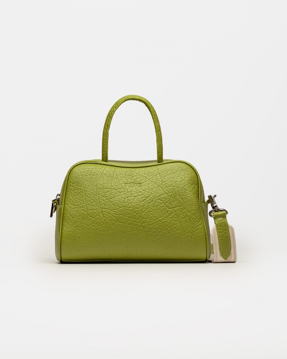 Cartera de mano The Club en cuero graneado - Moss Niquel 
