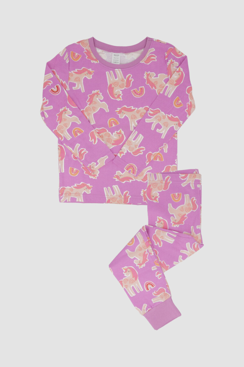 Pijama infantil unicornios - Rosado 