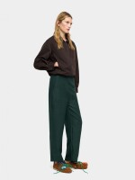 Pantalones Con Efecto Arrugado verde