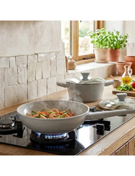WOK 28X7.8CM ALUMINIO FORJADO APTO P/INDUCCION CEMENTO WOK 28X7.8CM ALUMINIO FORJADO APTO P/INDUCCION CEMENTO