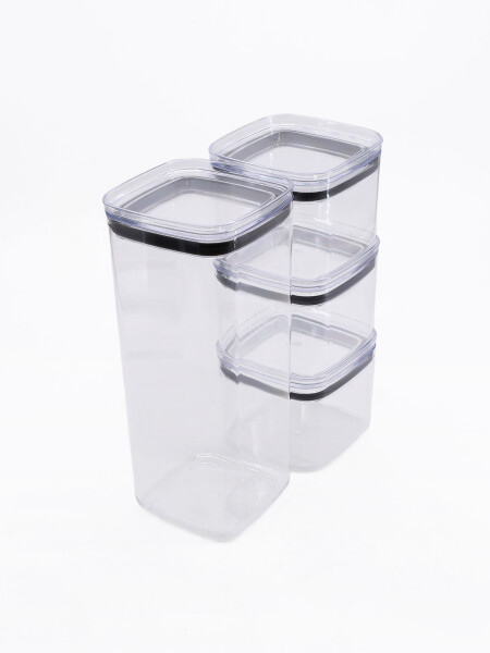 RECIPIENTE DE ALMACENAJE HERMETICO SET X 4 TRANSPARENTE