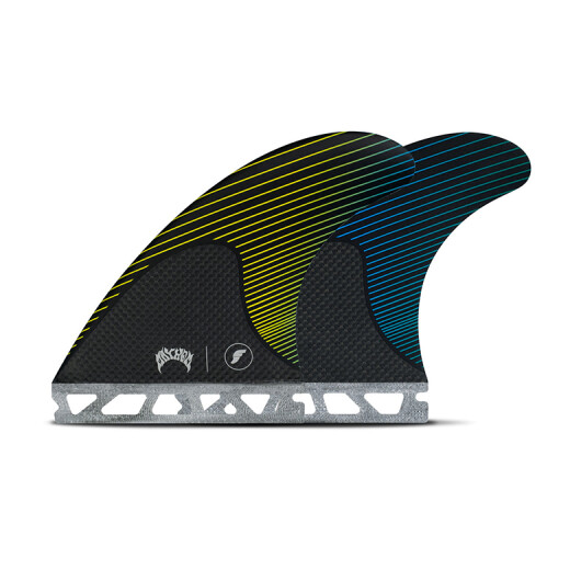 Quilla Futures MAYHEM MEDIUM THRUSTER YELLOW BLUE Quilla Futures MAYHEM MEDIUM THRUSTER YELLOW BLUE