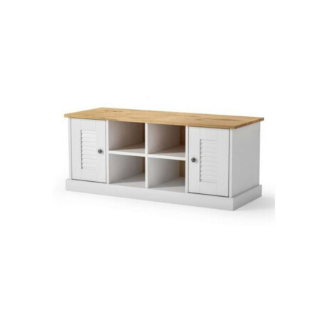 Rack de tv 2 Puertas 2 Estantes Linea Valenciana Blanco