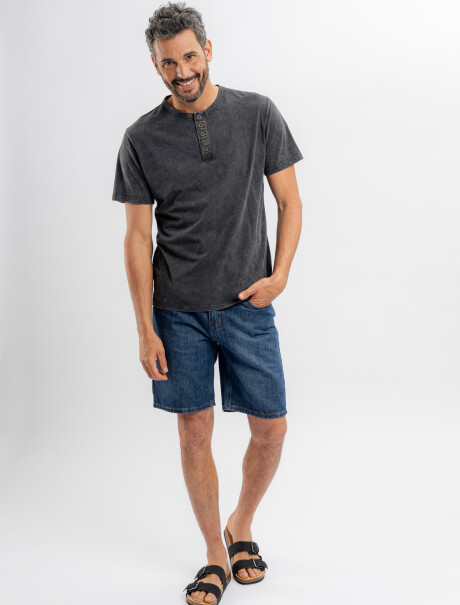 T-shirt m/c estoneada negro