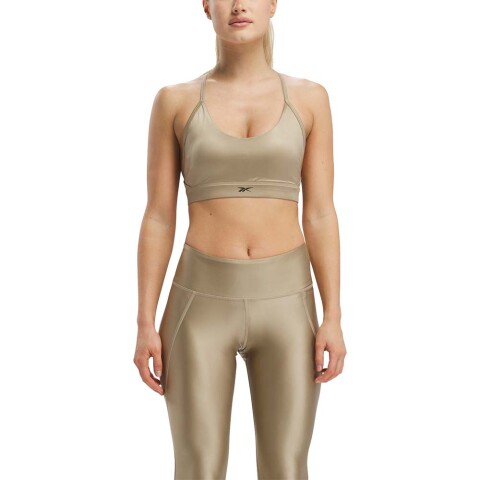 Reebok Holiday Lux Strappy Sports Bra - Mujer Beige