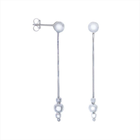 Caravanas De Plata 925 Con Cuentas