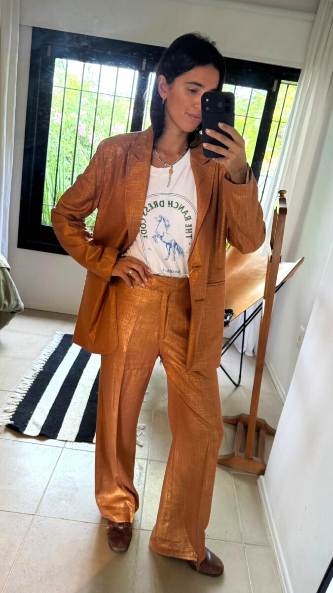 Pantalón Sastre Lurex - Terracota 