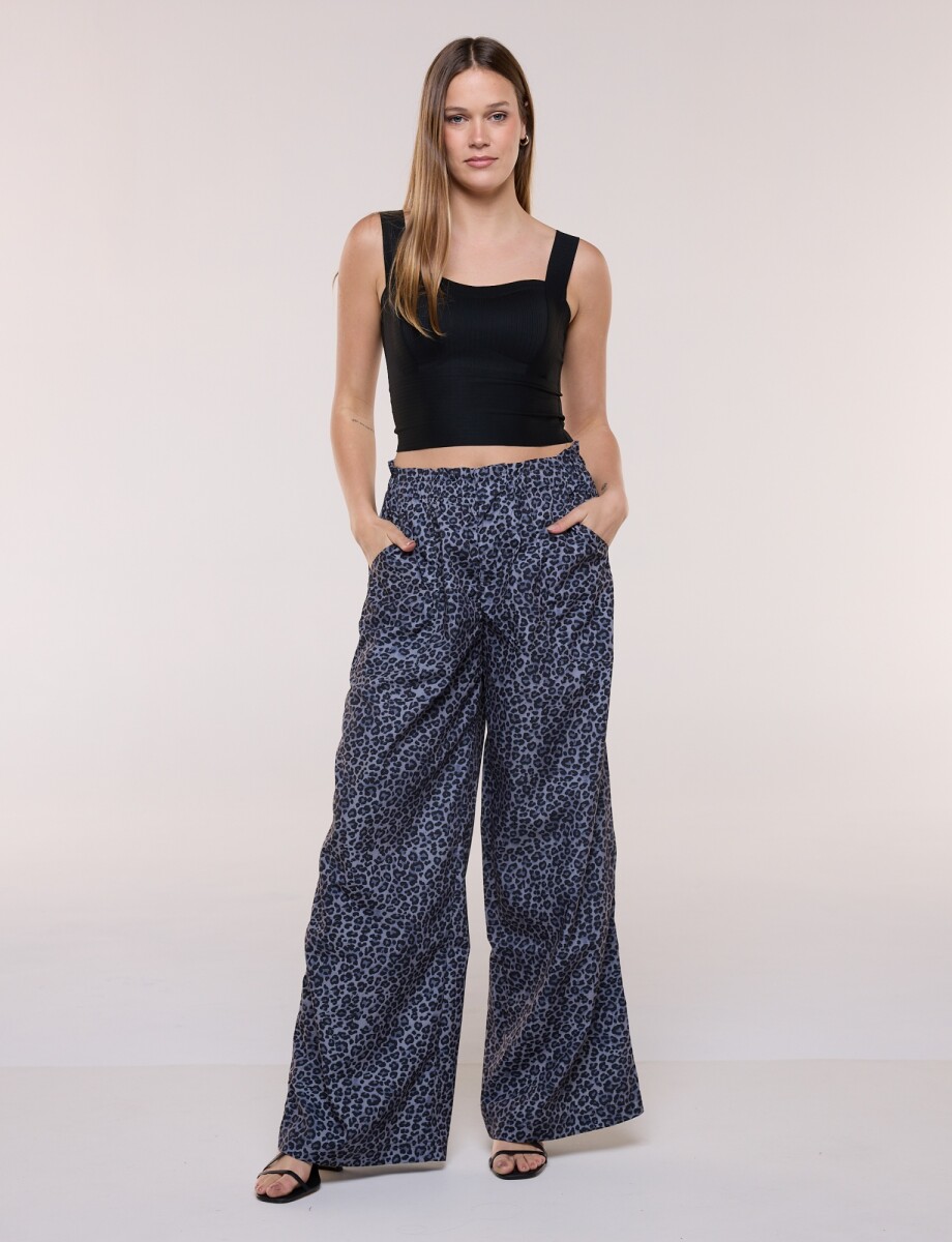 Pantalón Wide Leg - Negro/gris 
