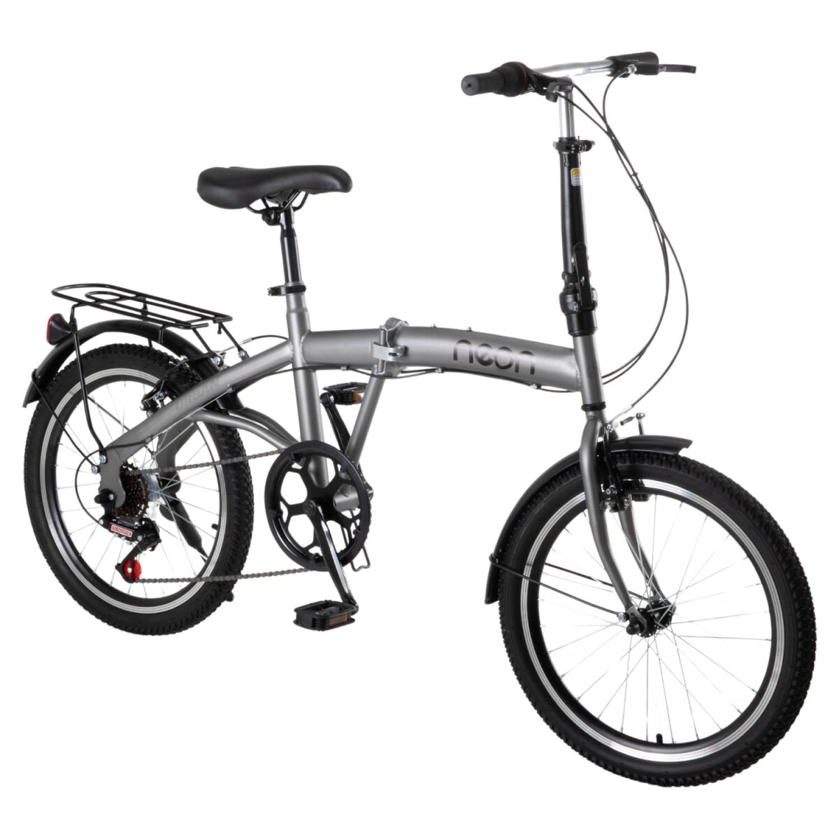 Bicicleta Plegable Rodado 20 Shimano Parrilla - Gris 
