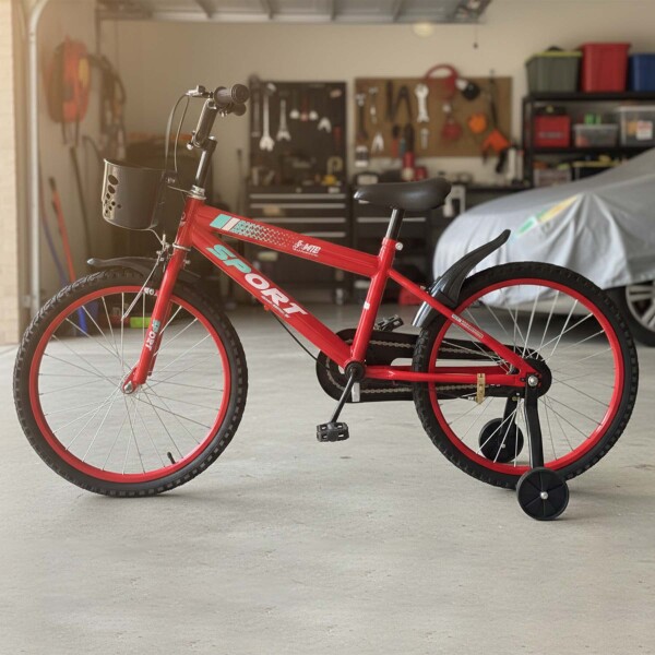Bicicleta Infantil Sport Rod 20 Canasto Parrilla Guardabarro Rojo 1