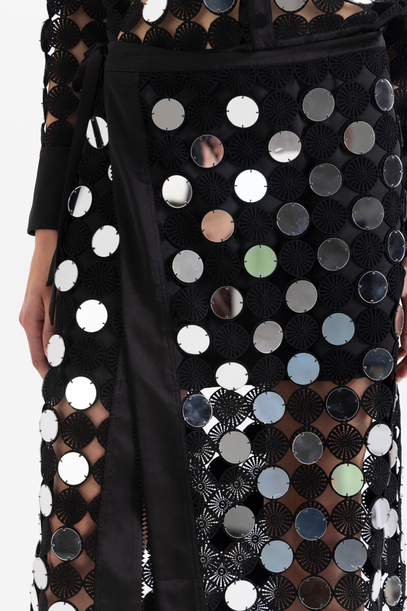 POLLERA MIRRORS Negro