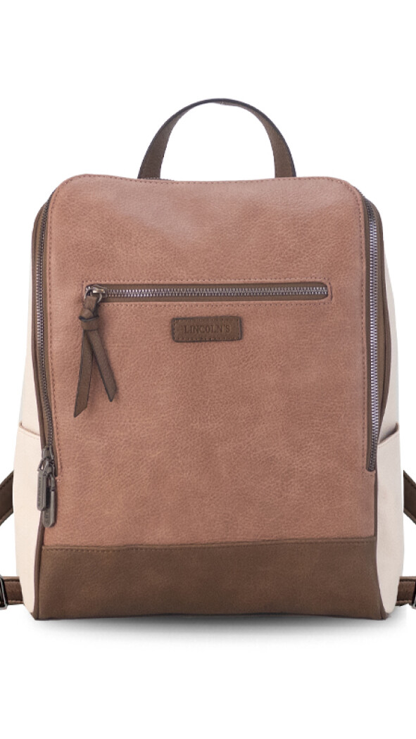 MOCHILA QUEEN MAUVE TABACO Y MANTECA