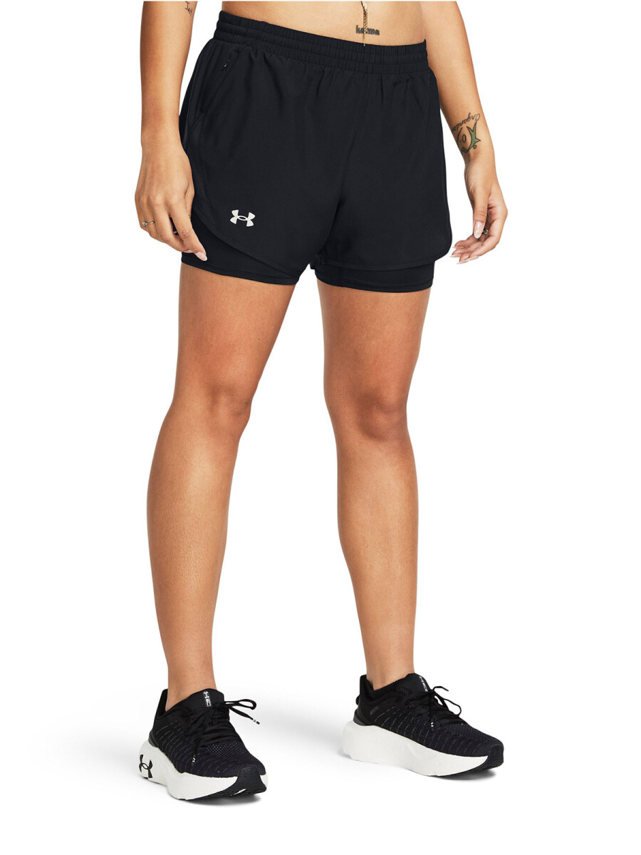 SHORTS UNDER ARMOUR FLY BY 2-IN-1 de Mujer - 1382440-001 - Negro 