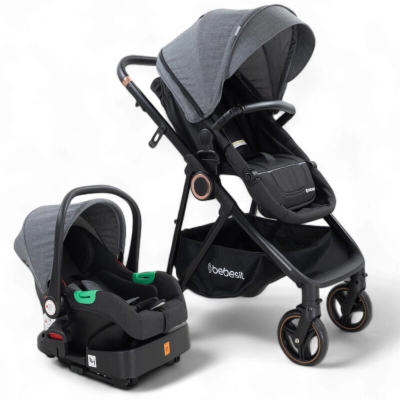 Cosmos Travel System Deluxe Isize + Base Isofix Bebesit Gris Cosmos Travel System Deluxe Isize + Base Isofix Bebesit Gris
