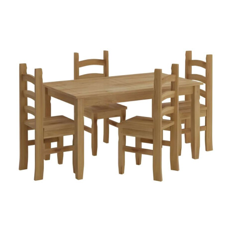 Juego De Comedor 4 Sillas Corona Madera Natural