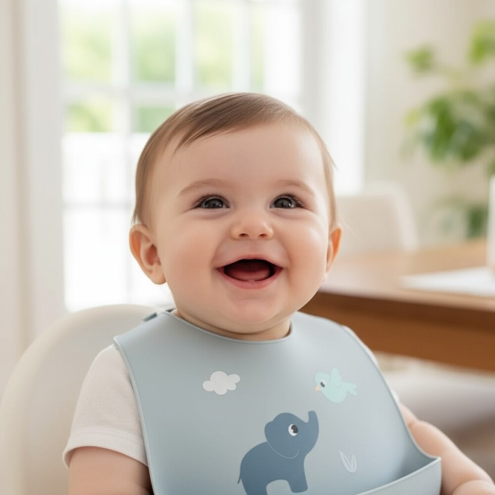 Babero silicona BUBA cloudy celeste