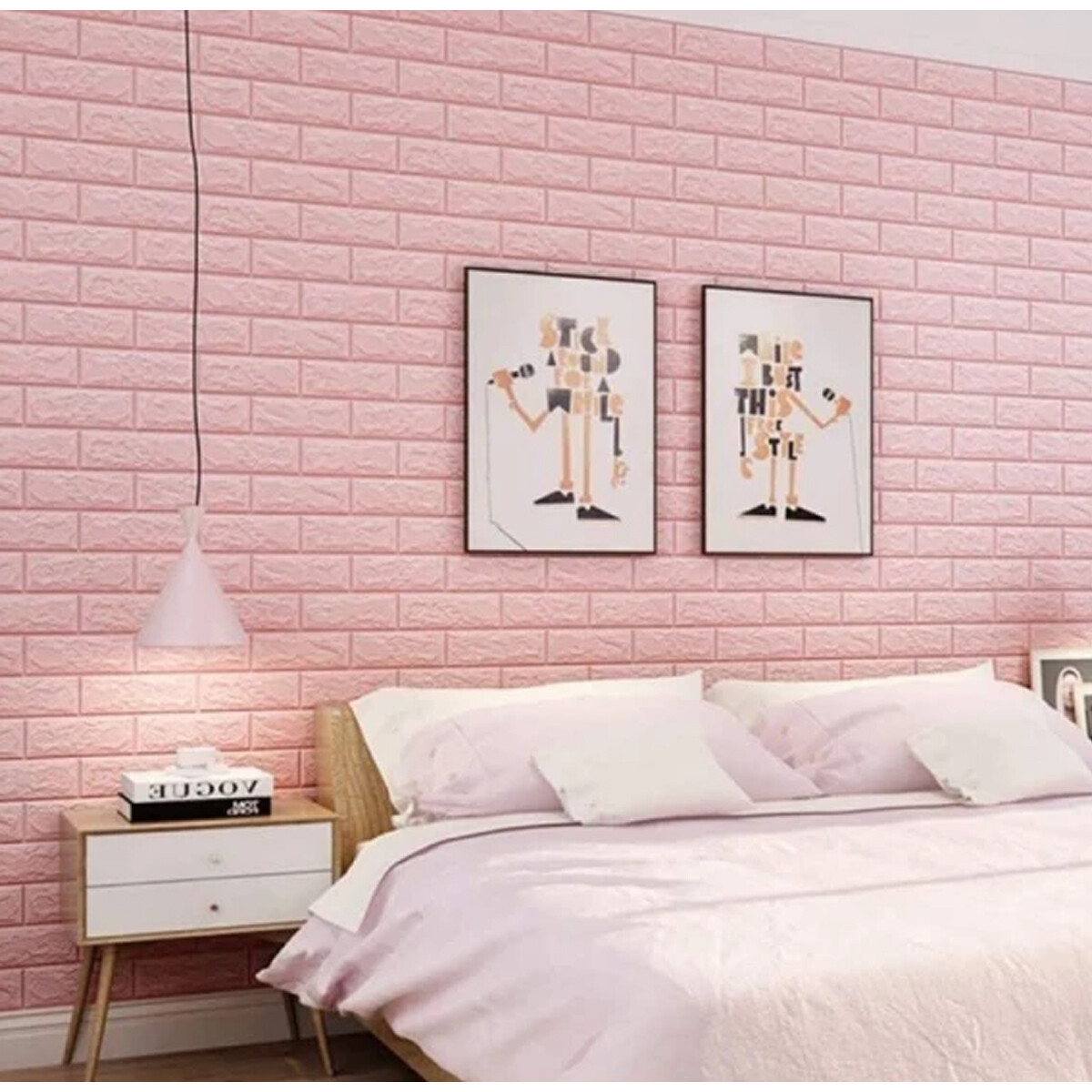 Placas Autoadhesivas Para Revestimiento De Pared Pack x100 - Rosa 