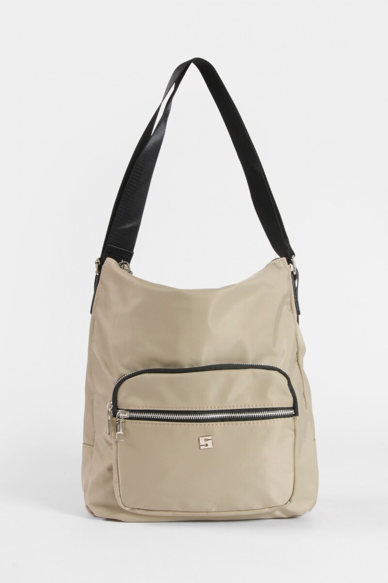 Hobo mochila con bolsillo beige