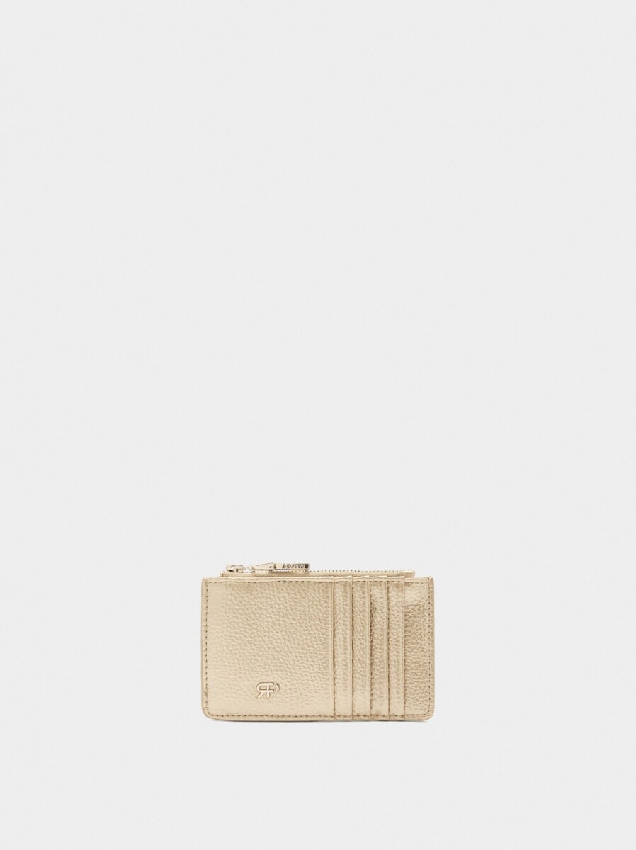 Tarjetero Con Textura - dorado 